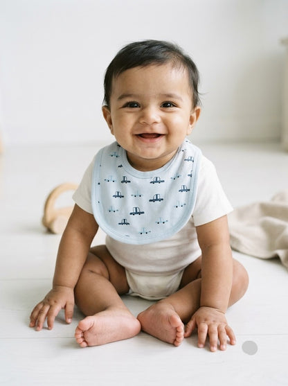 Baby's bibs - blue cars