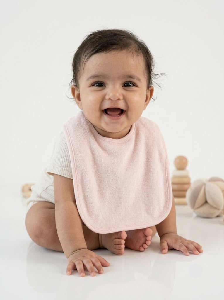 Baby's bibs - fluffy pink