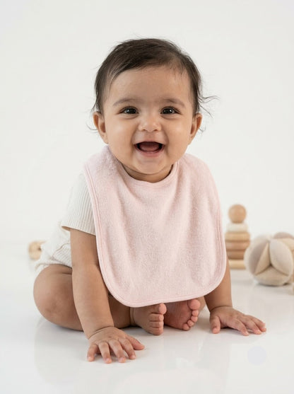 Baby's bibs - fluffy pink