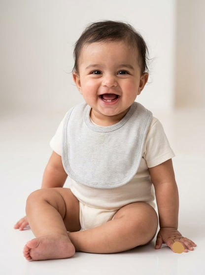 Baby's bibs - grey line