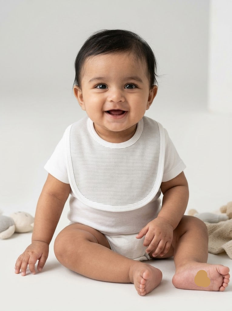 Baby's bibs - w/grey line