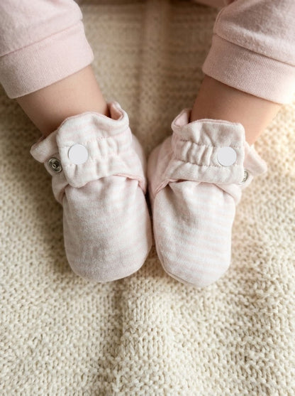 Baby's booties – stripe pink