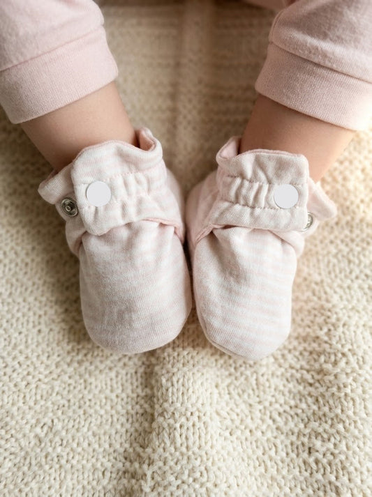 Baby's booties – stripe pink
