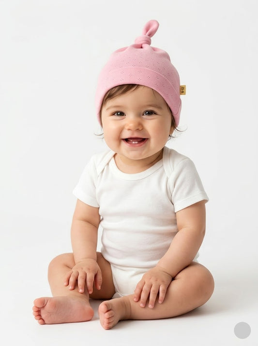 Baby's cap - knot pink