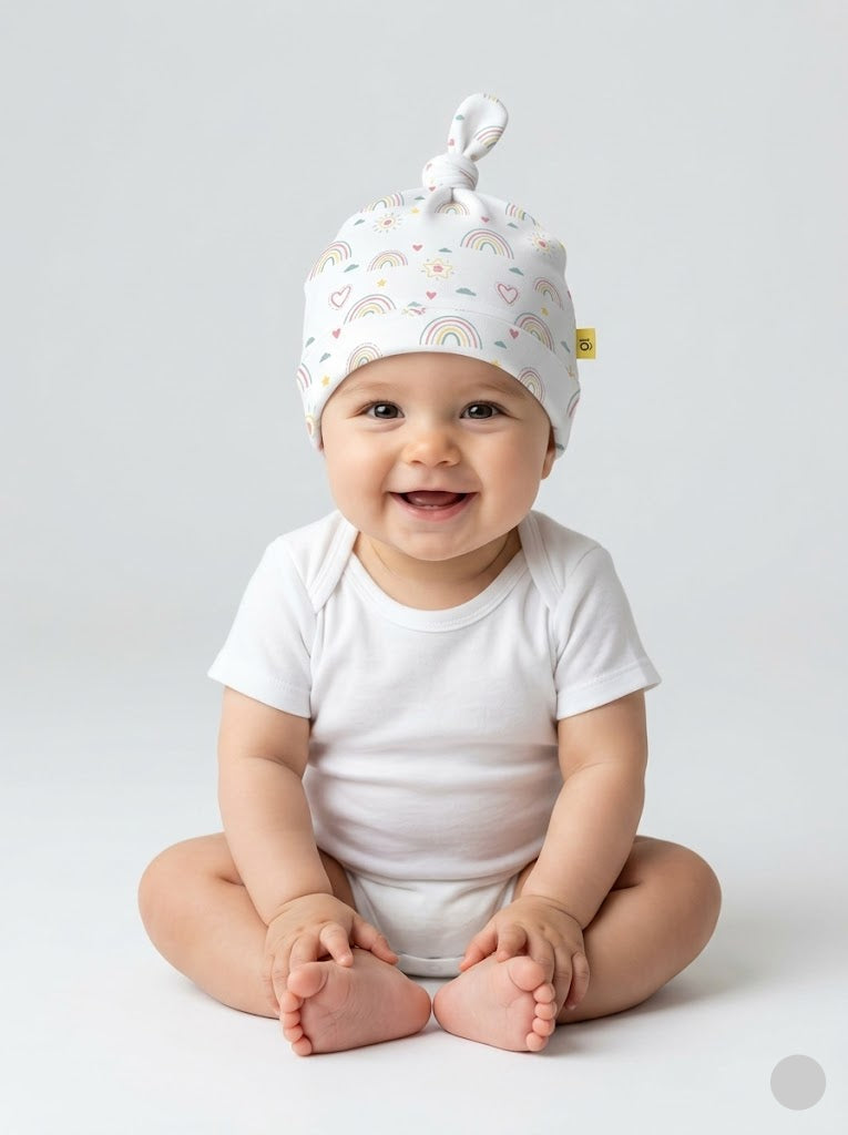 Baby's cap - knot rainbow