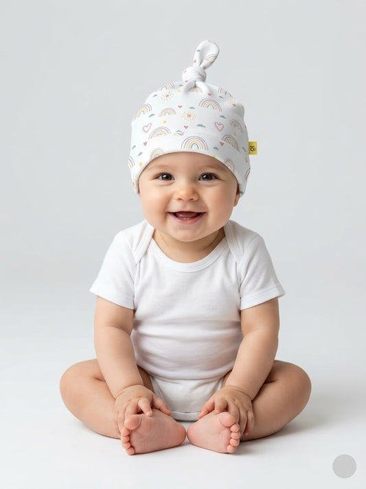 Baby's cap - knot rainbow