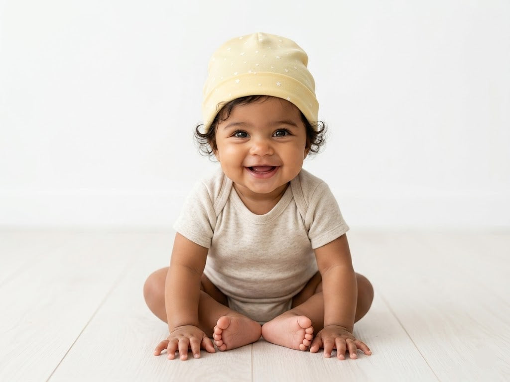 Baby's cap - yellow star