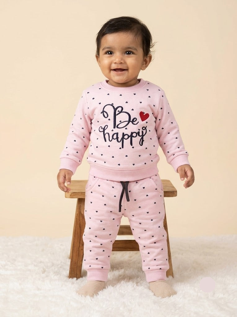 Baby's co-ord Pant Set – pink be happy