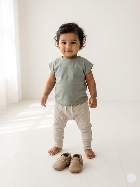Baby's diaper pant set - dark pista