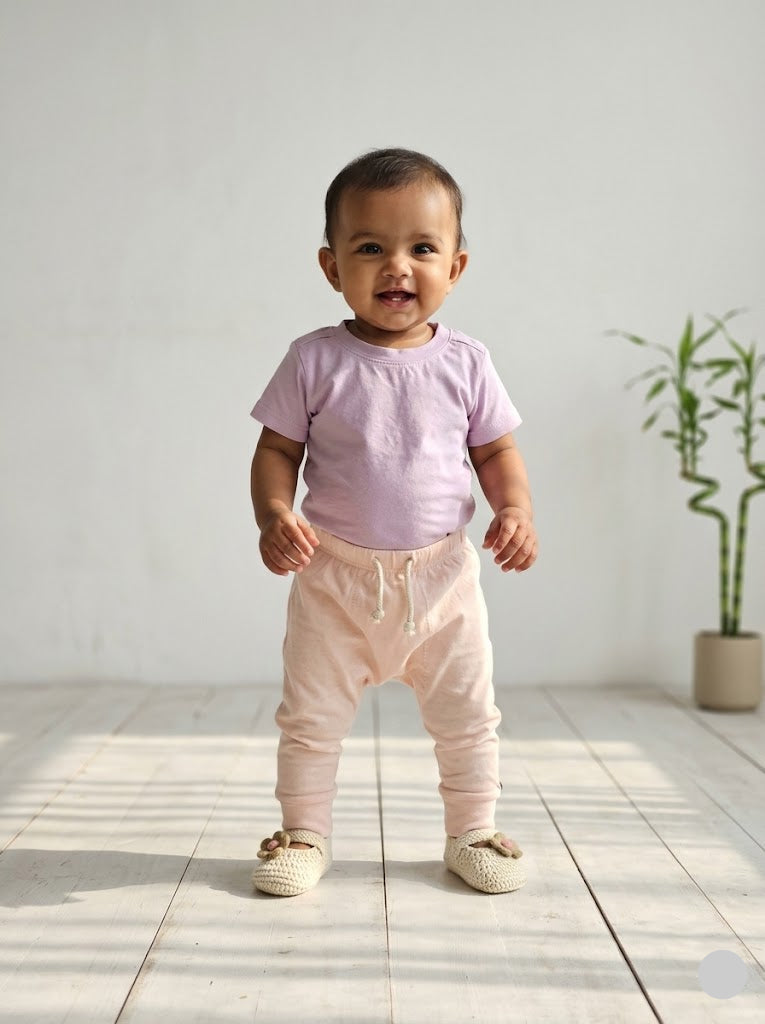 Baby's diaper pant set - lavenders