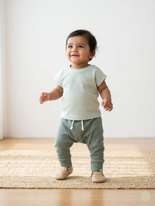 Baby's diaper pant set - sky blue
