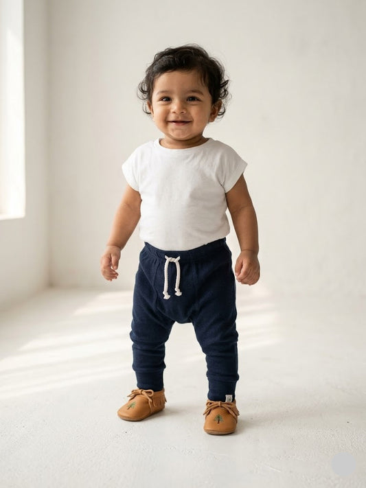 Baby's diaper pant set - white