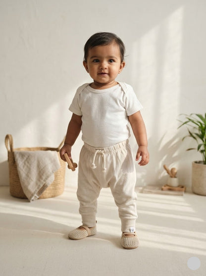 Baby's diaper pants - half white