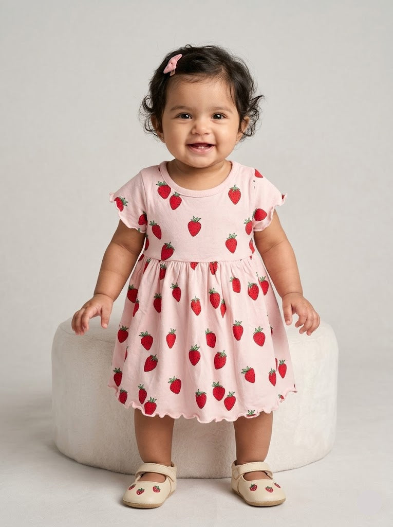 Baby's frock - Strawberry