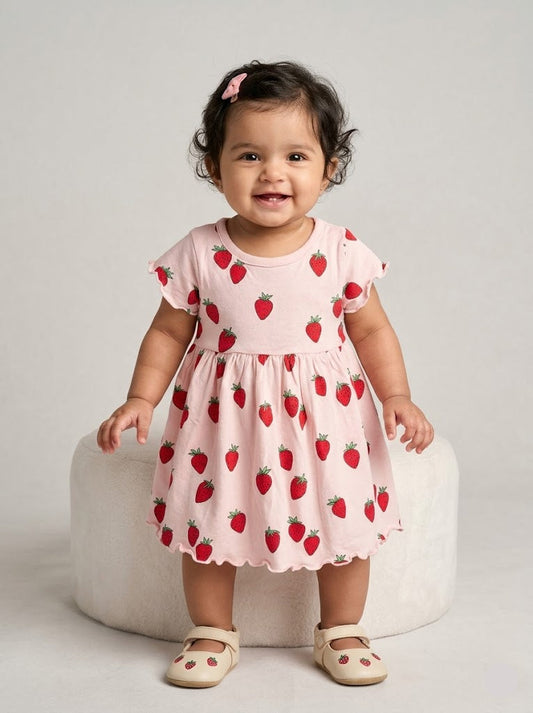 Baby's frock - Strawberry