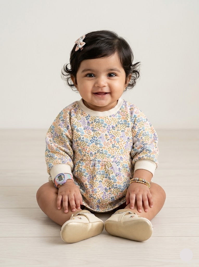 Baby's frock - blossoms