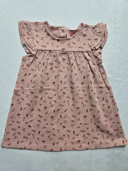 Baby's frock - peach mushroom