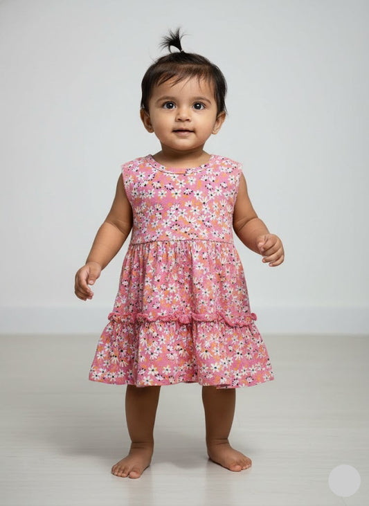 Baby's frock - pink blossom
