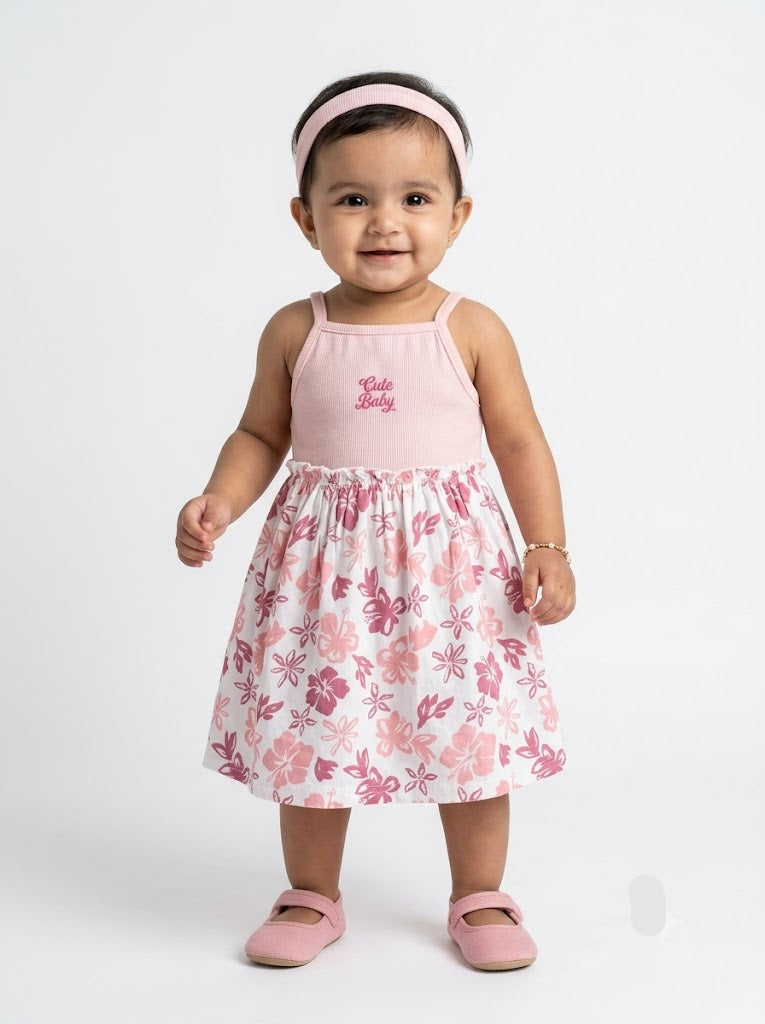 Baby's frock - pink blossoms
