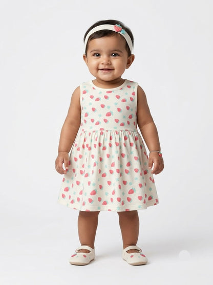 Baby's frock - strawberry