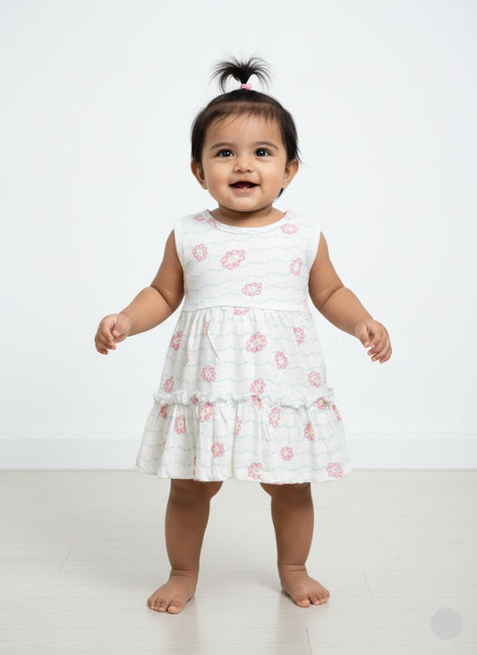 Baby's frock - white flower