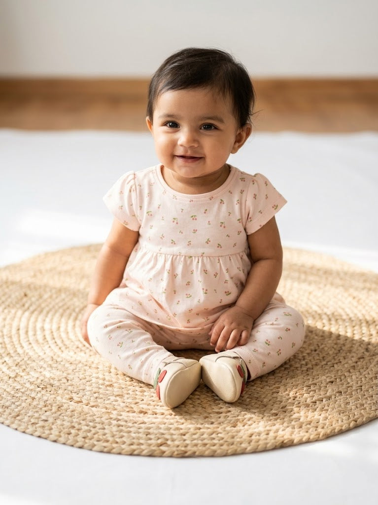 Baby's frock pant set - sandle blossom