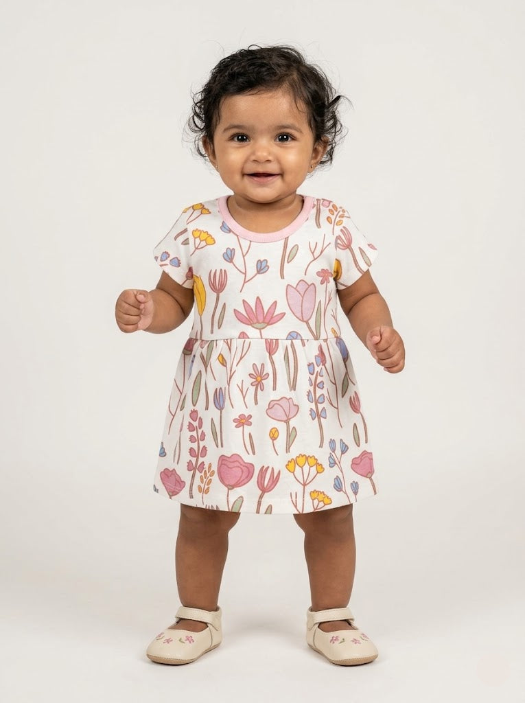 Baby's frock rompers - tulip flower