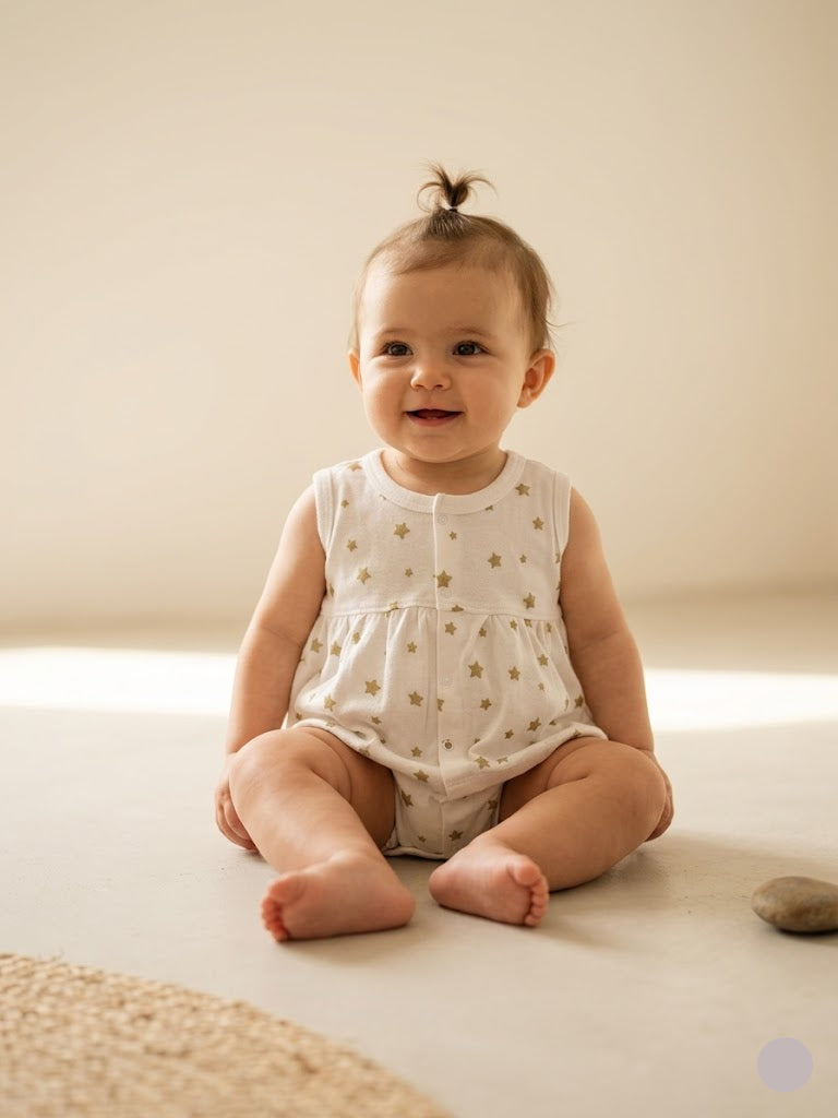 Baby's full open frock - star