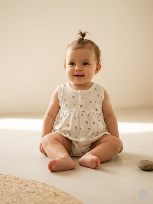 Baby's full open frock - star