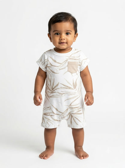 Baby's half jumpsuit - dry leaf