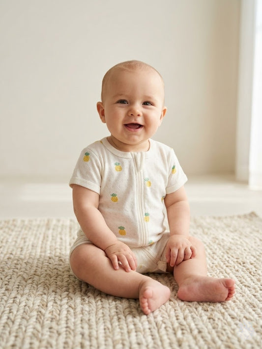 Baby's half jumpsuit - pine