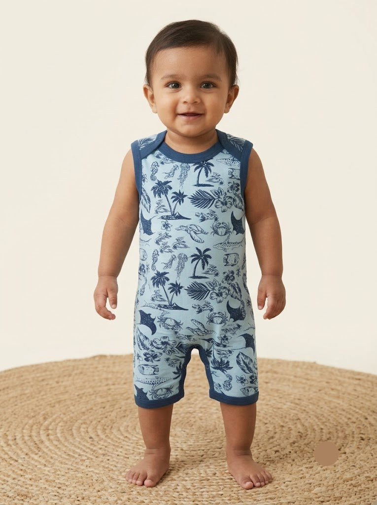 Baby's half jumpsuit - sea theme