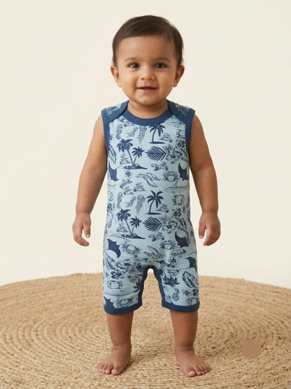 Baby's half jumpsuit - sea theme