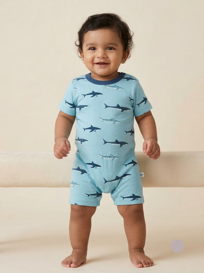 Baby's half jumpsuit - whale