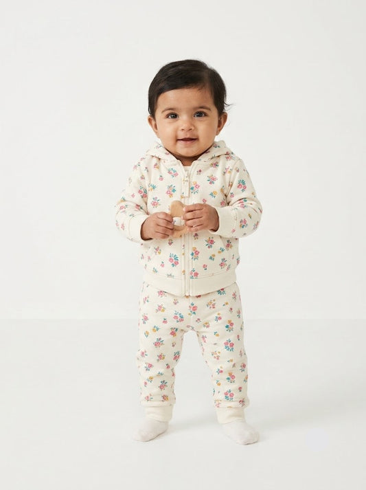 Baby's hoodie pant set - blossom