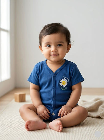 Baby's jabla top - navy bloom