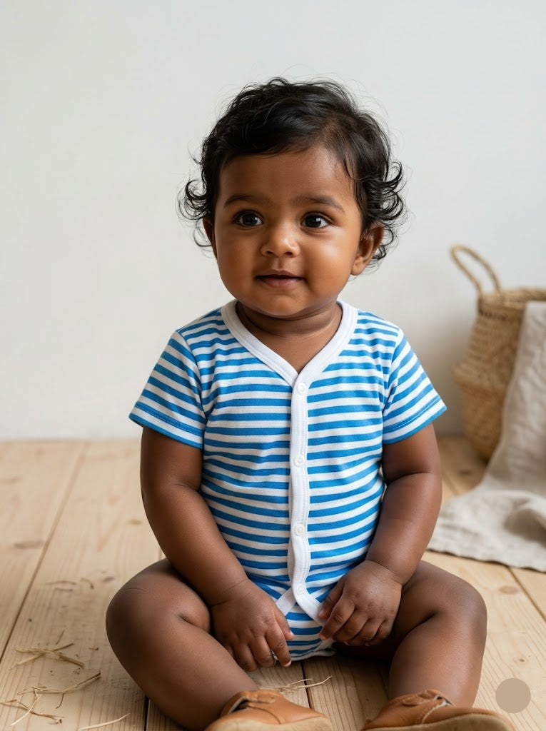 Baby's jabla top - stripes blue