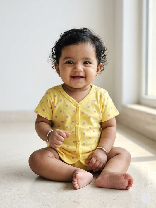 Baby's jabla top - yell hearts
