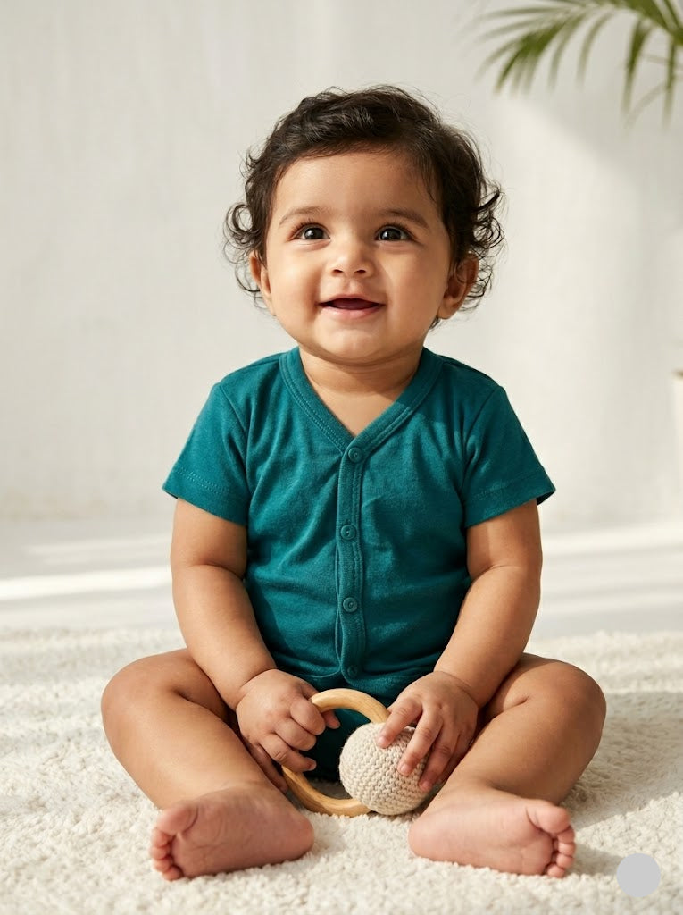 Baby's jabls top - dark green