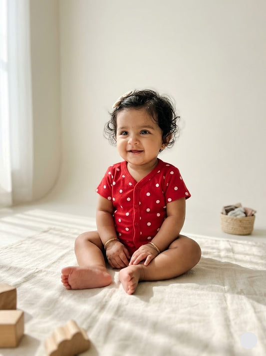 Baby's jabls top - dots
