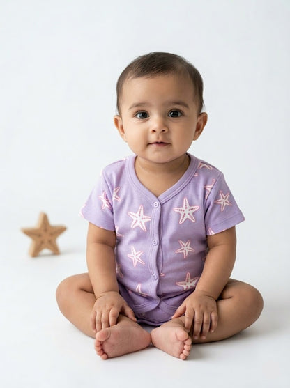 Baby's jabls top - lav starfish