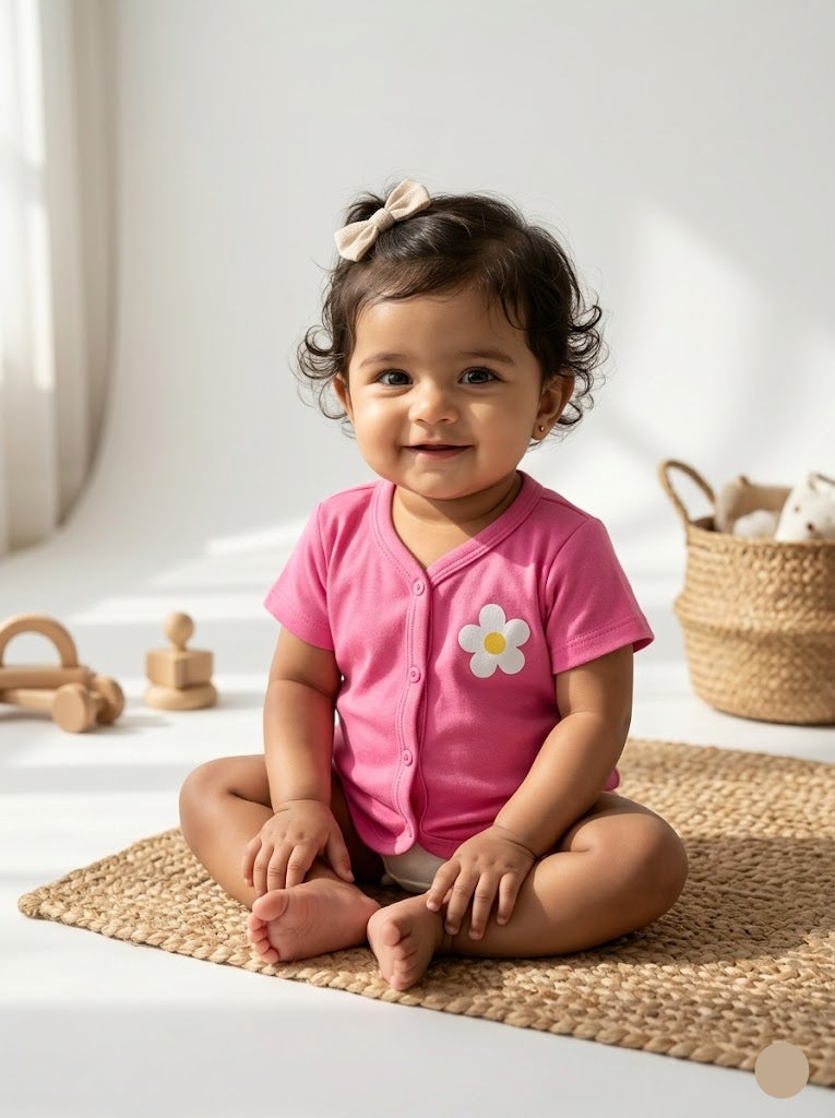 Baby's jabls top - pink blossom