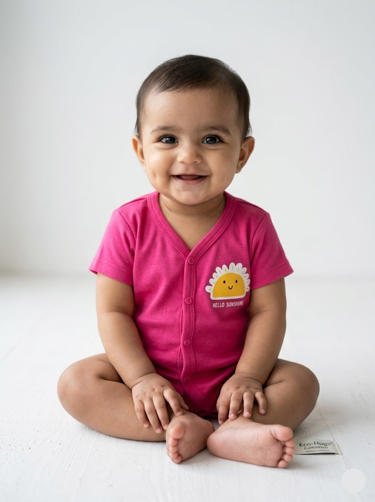 Baby's jabls top - pink sun
