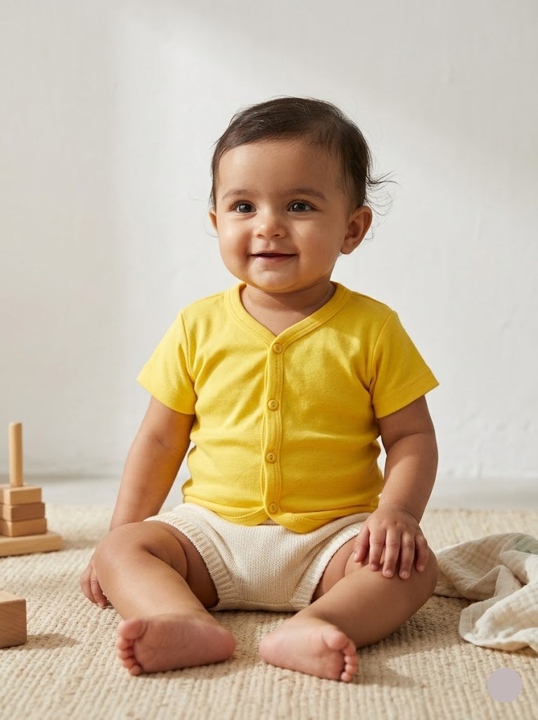 Baby's jabls top - yellow