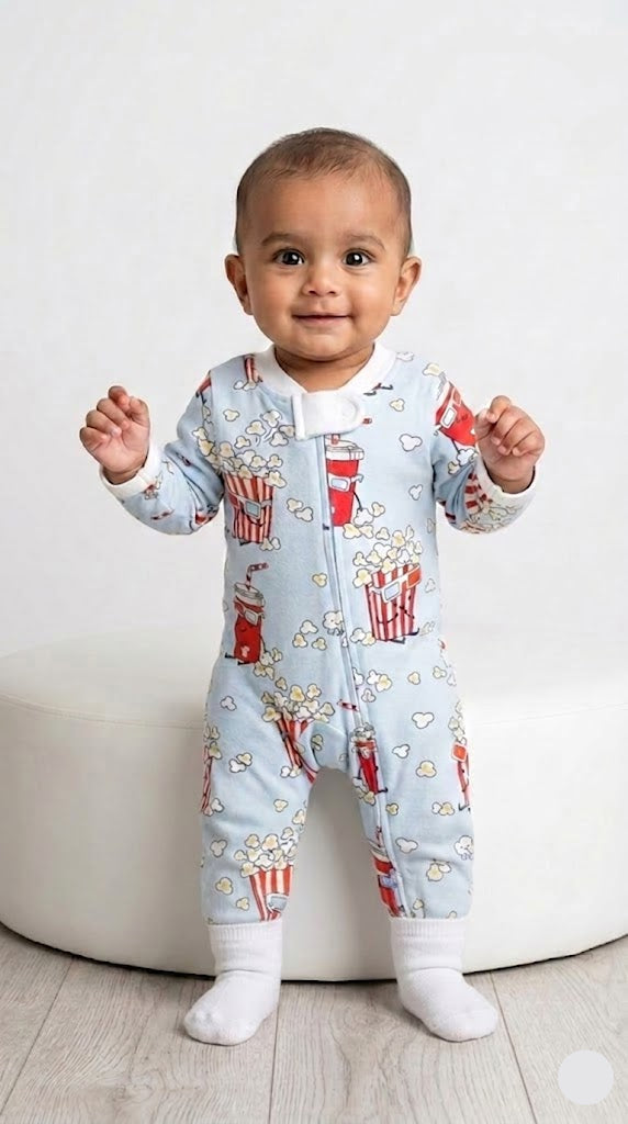 Baby's jumpsuit - blue pop