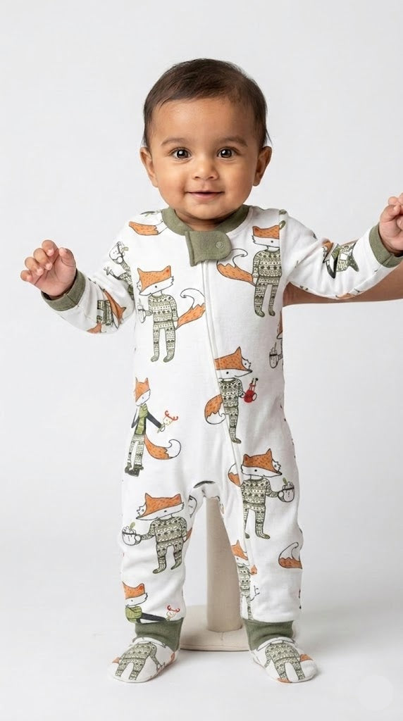 Baby's jumpsuit - fox green