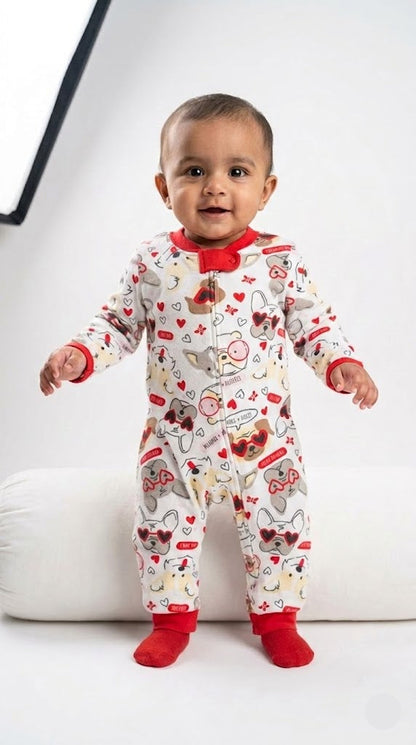 Baby's jumpsuit - heart teddy