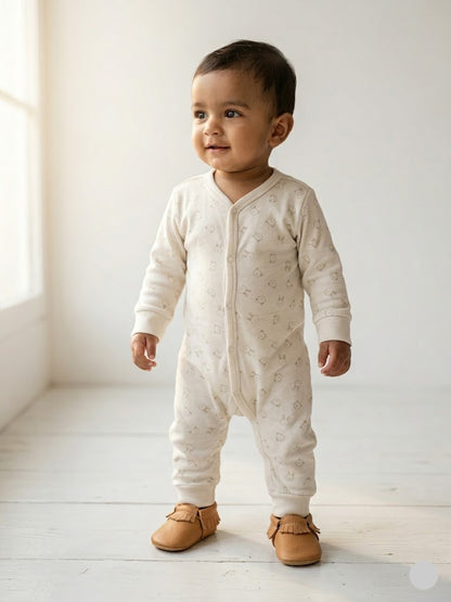 Baby's jumpsuit/sleepsuit - bunny face