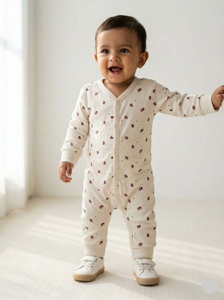 Baby's jumpsuit/sleepsuit - p. blossom
