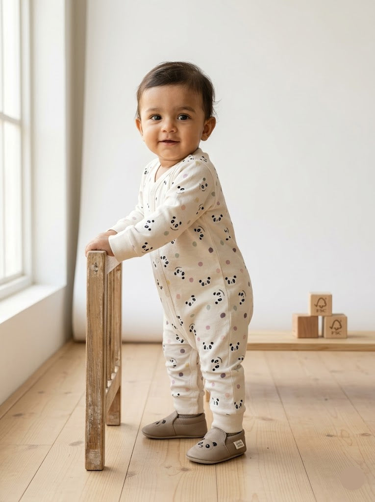 Baby's jumpsuit/sleepsuit - pandas